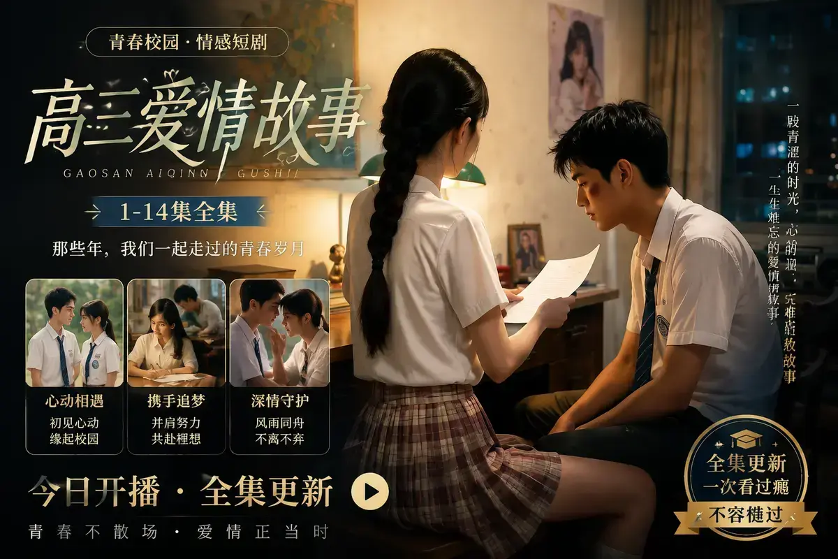 《AI短剧：B中爱情故事》全集免费观看 - AI短剧带你重返十七岁 - 高三爱情故事4K超清未删减版 - 夸克网盘极速秒存